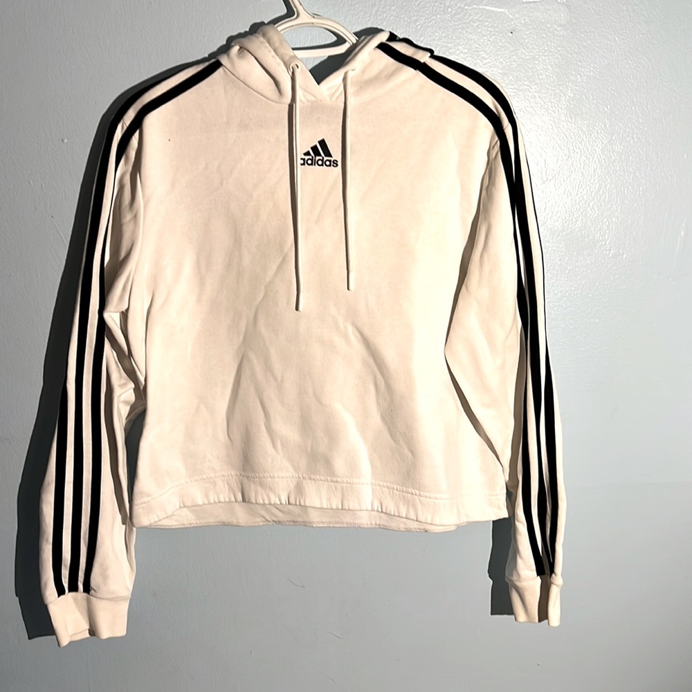 White and black adidas women hoodie